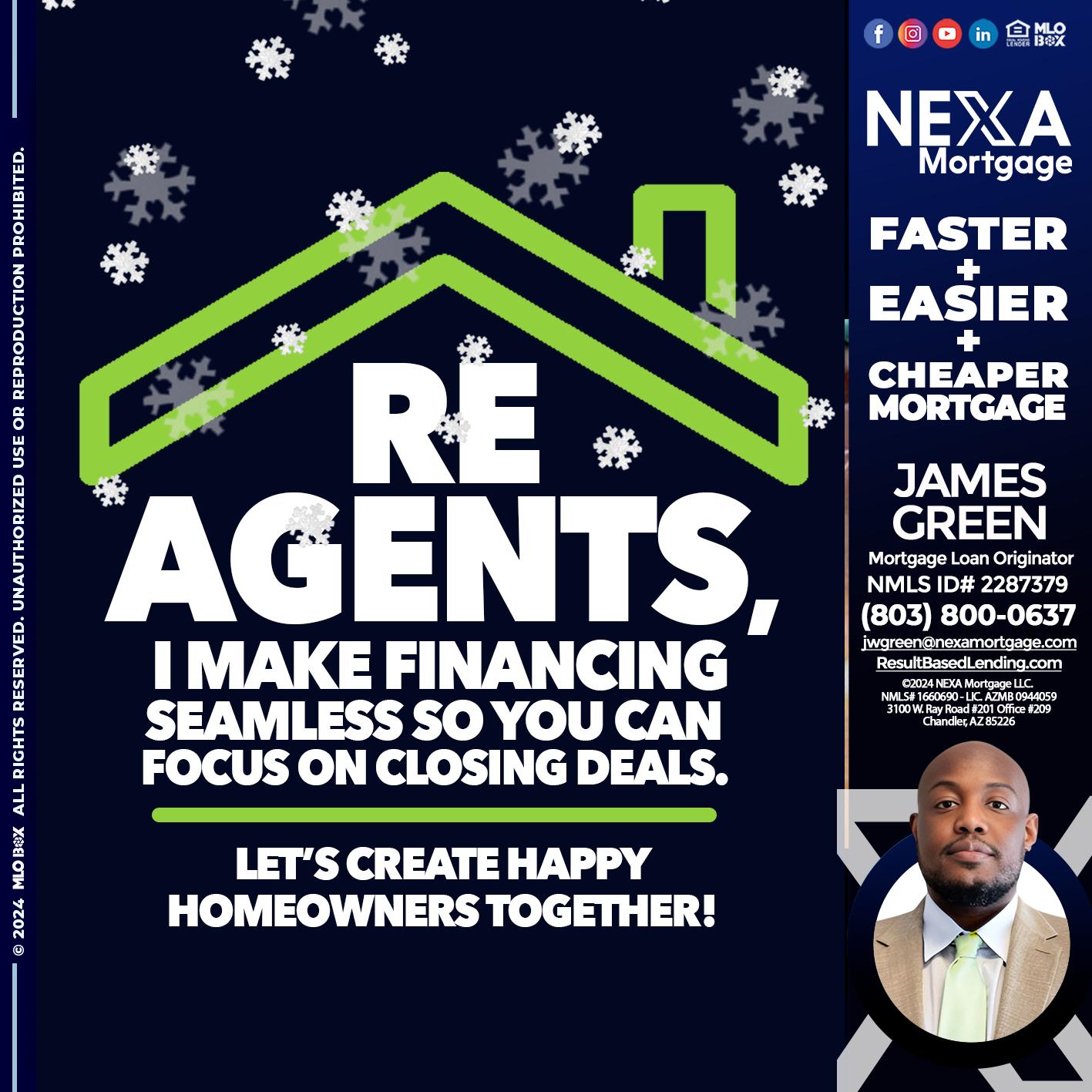 RE AGENTS - James Green -Mortgage Loan Originator