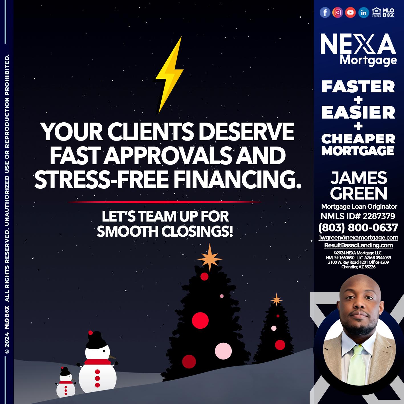 YOUR CLIENTS - James Green -Mortgage Loan Originator