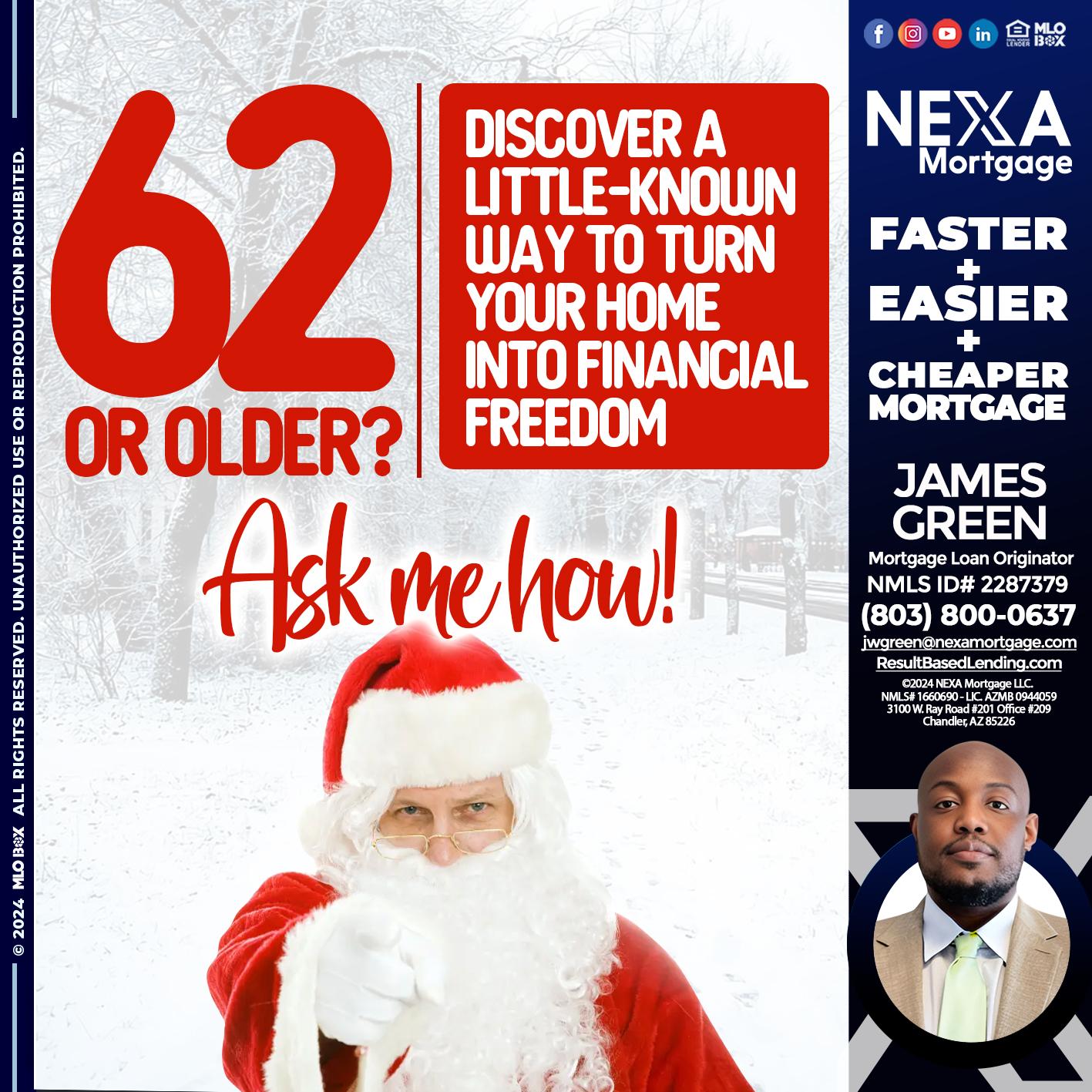 62 OR OLDER - James Green -Mortgage Loan Originator