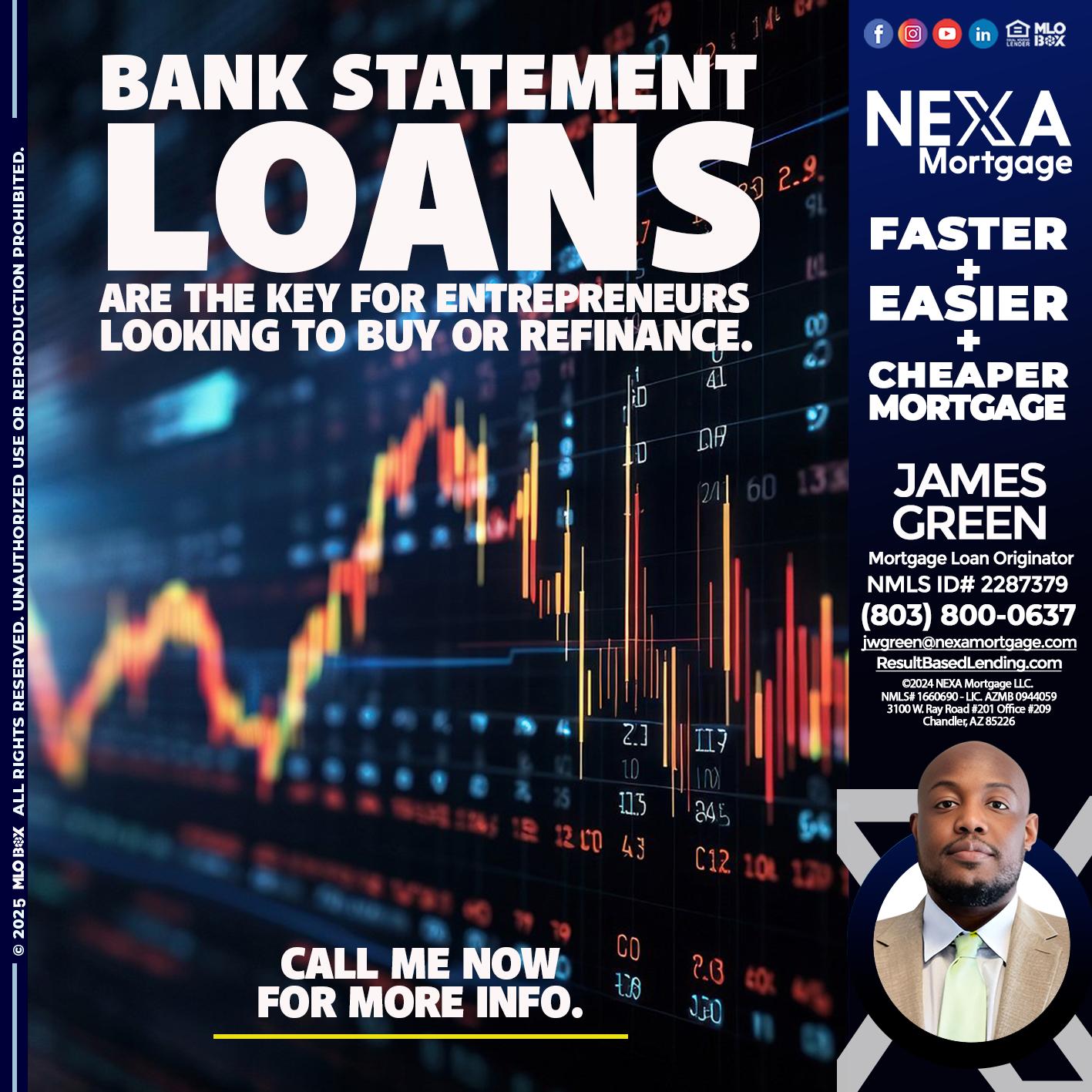 BANK STATEMENT - James Green -Mortgage Loan Originator