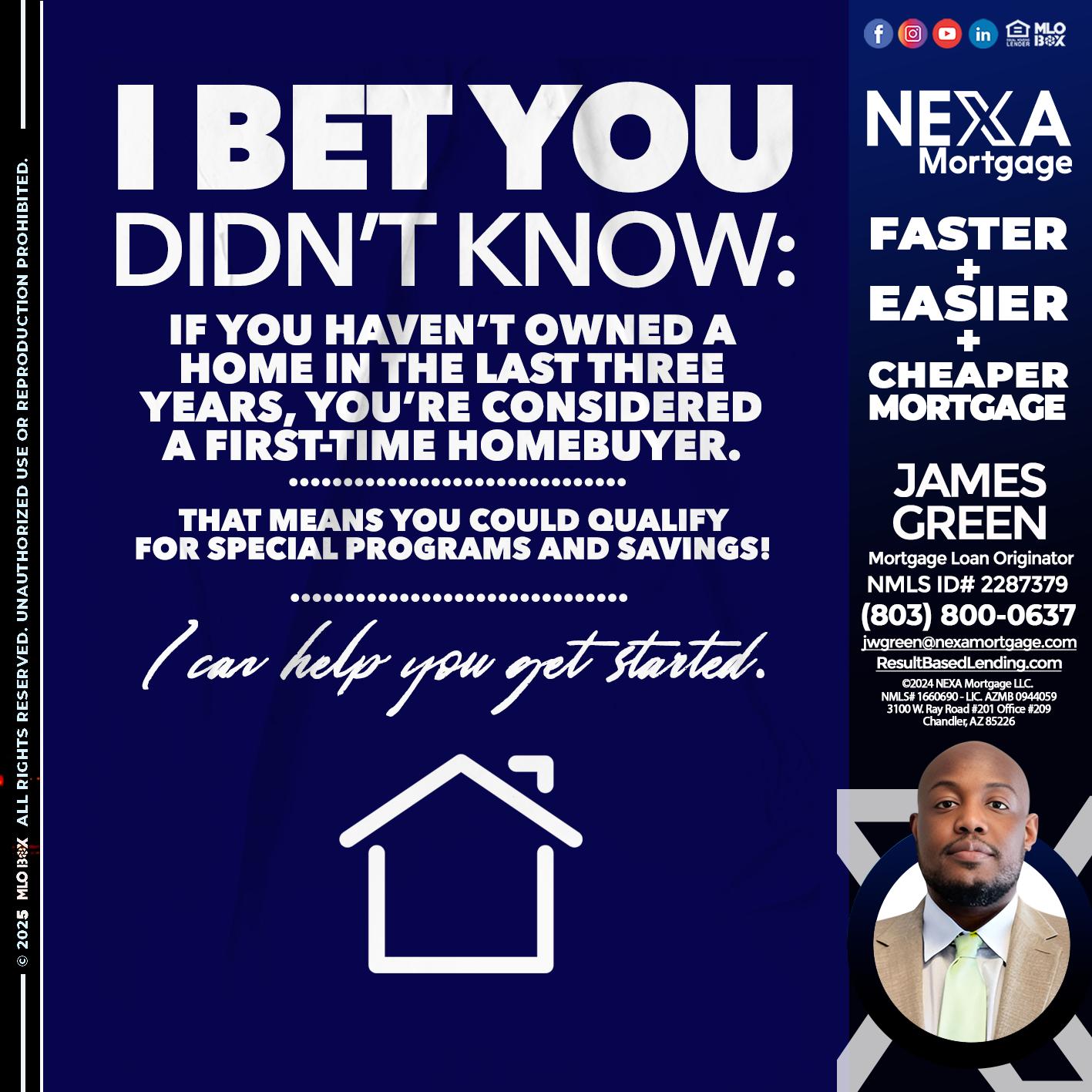 I BET YOU KNOW - James Green -Mortgage Loan Originator