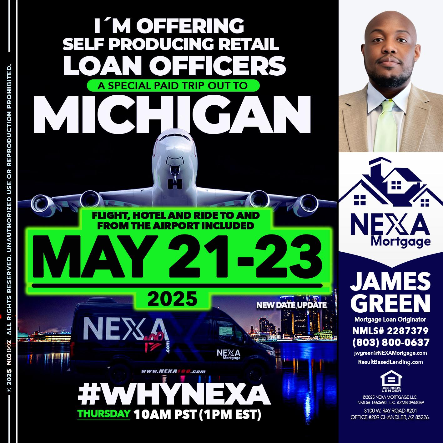 MICHIGAN TRIP - James Green -Mortgage Loan Originator