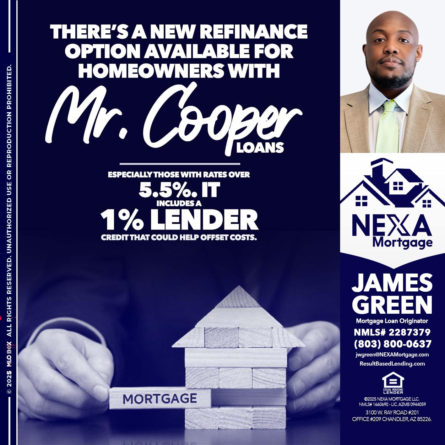 Mr. Cooper loans - James Green -Mortgage Loan Originator
