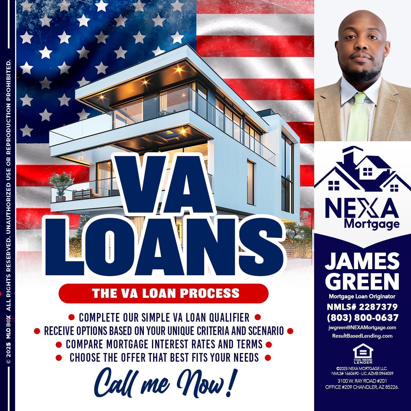 VA LOANS - James Green -Mortgage Loan Originator