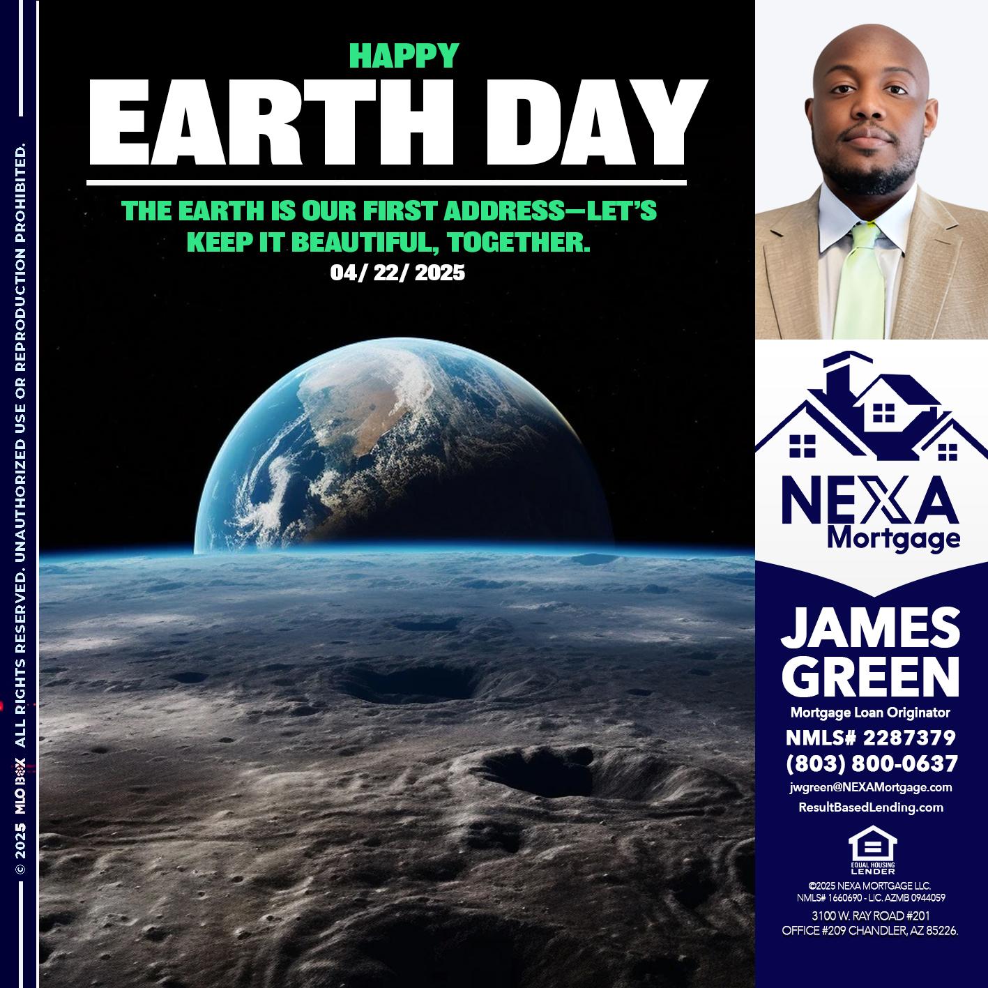 EARTH DAY 2025 - James Green -Mortgage Loan Originator