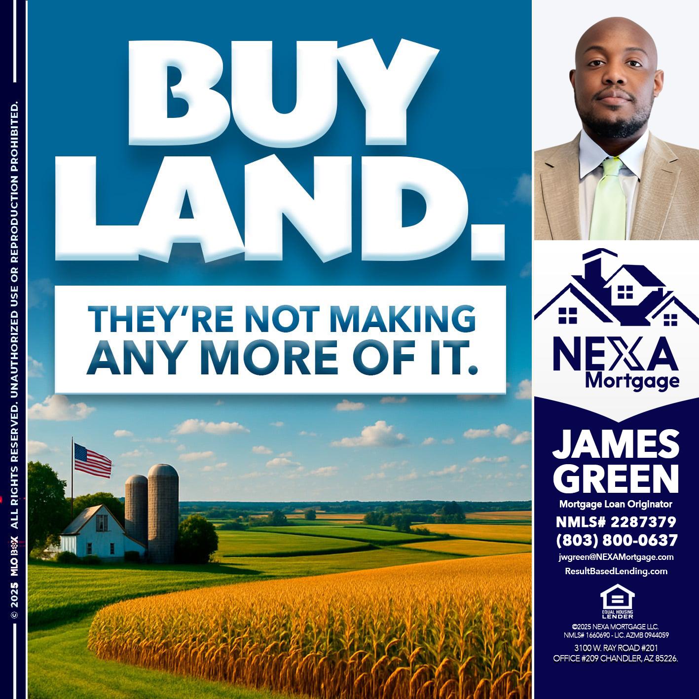 BUY LAND - James Green -Mortgage Loan Originator