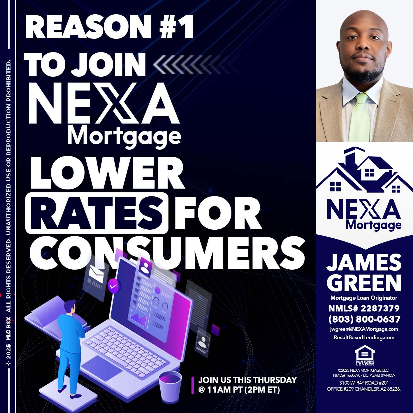 REASON 1 - James Green -Mortgage Loan Originator