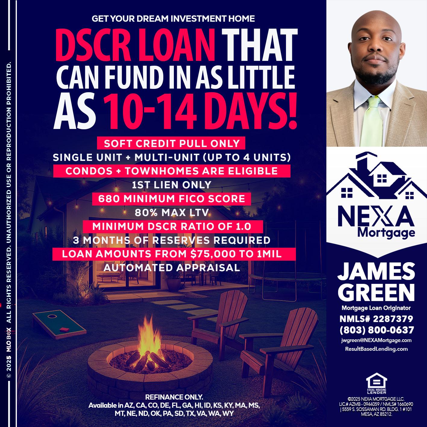 DSCR LOAN - James Green -Mortgage Loan Originator