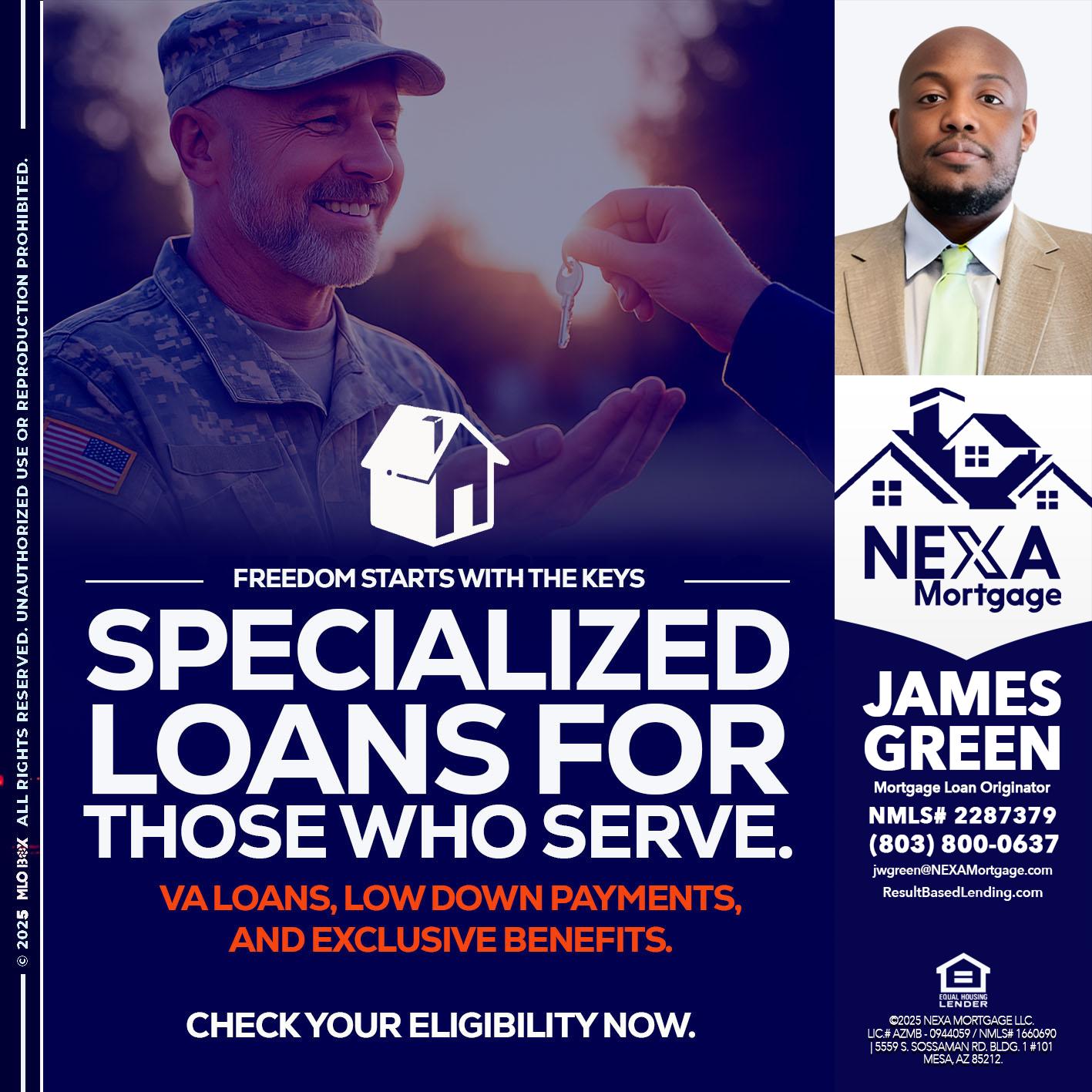 SPECIALIZED LOANS - James Green -Mortgage Loan Originator