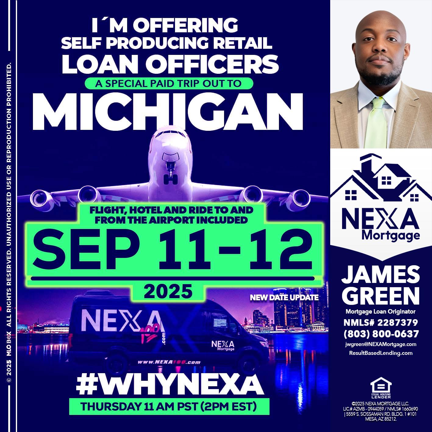 michigan sep 11-12 - James Green -Mortgage Loan Originator