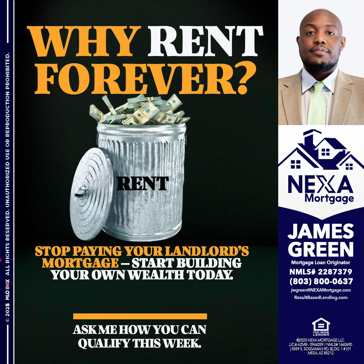why rent? - James Green -Mortgage Loan Originator