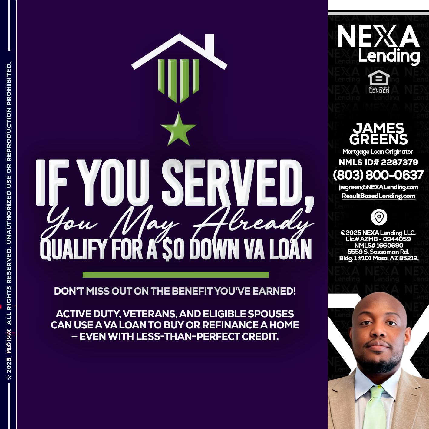 IF YOU SERVED - James Green -Mortgage Loan Originator