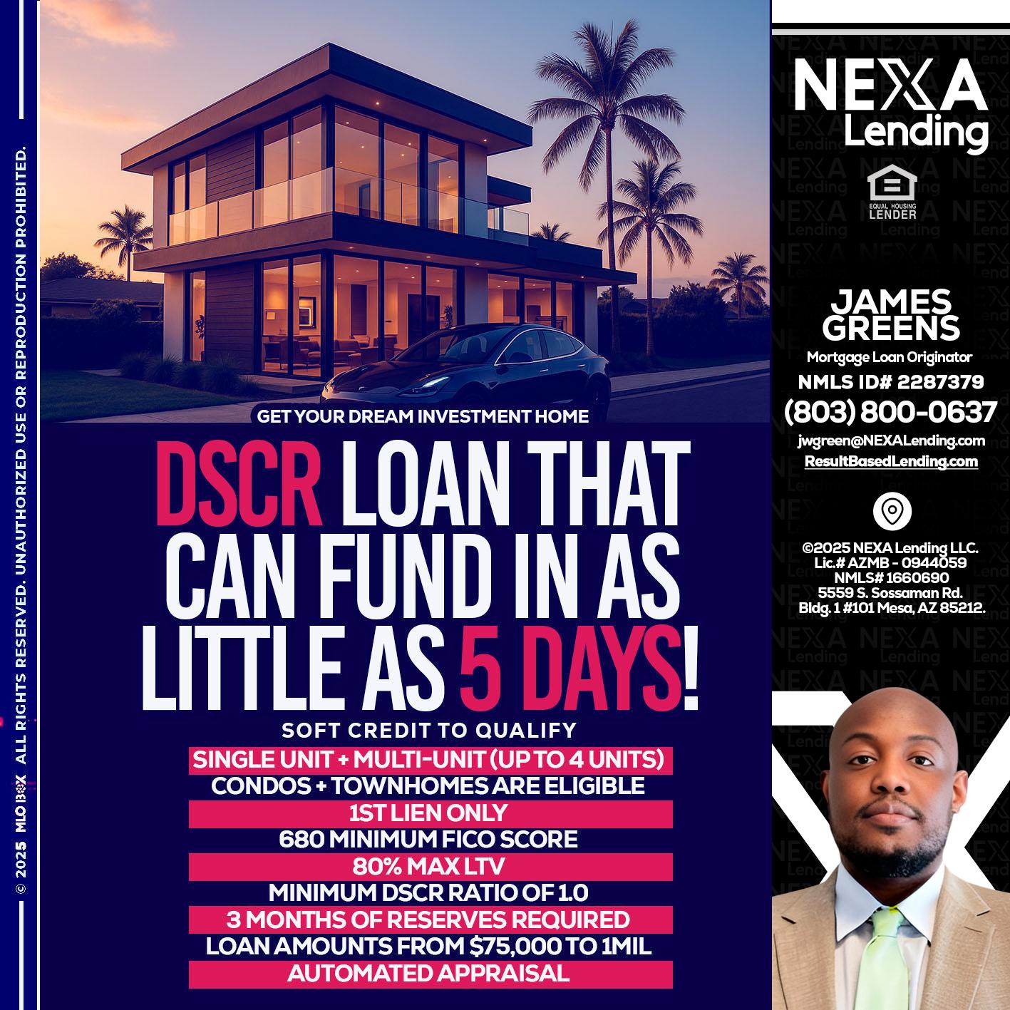 DSCR - James Green -Mortgage Loan Originator