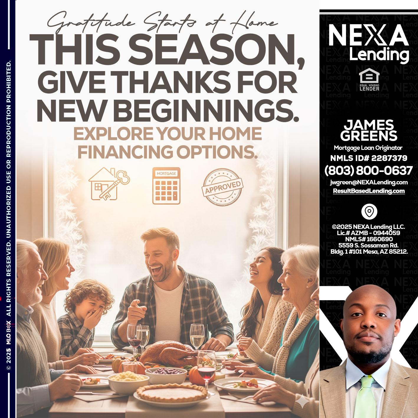 THIS SEASON - James Green -Mortgage Loan Originator