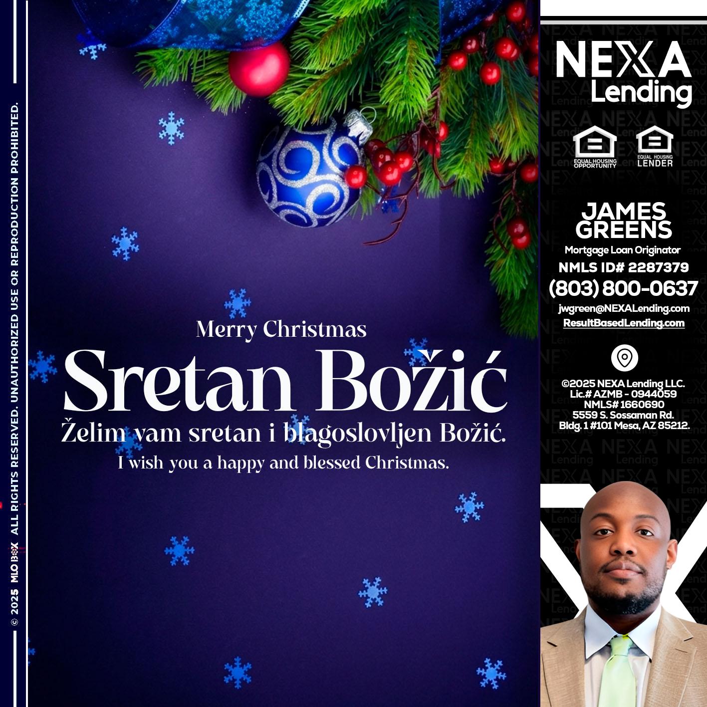 Sretan Božić - James Green -Mortgage Loan Originator