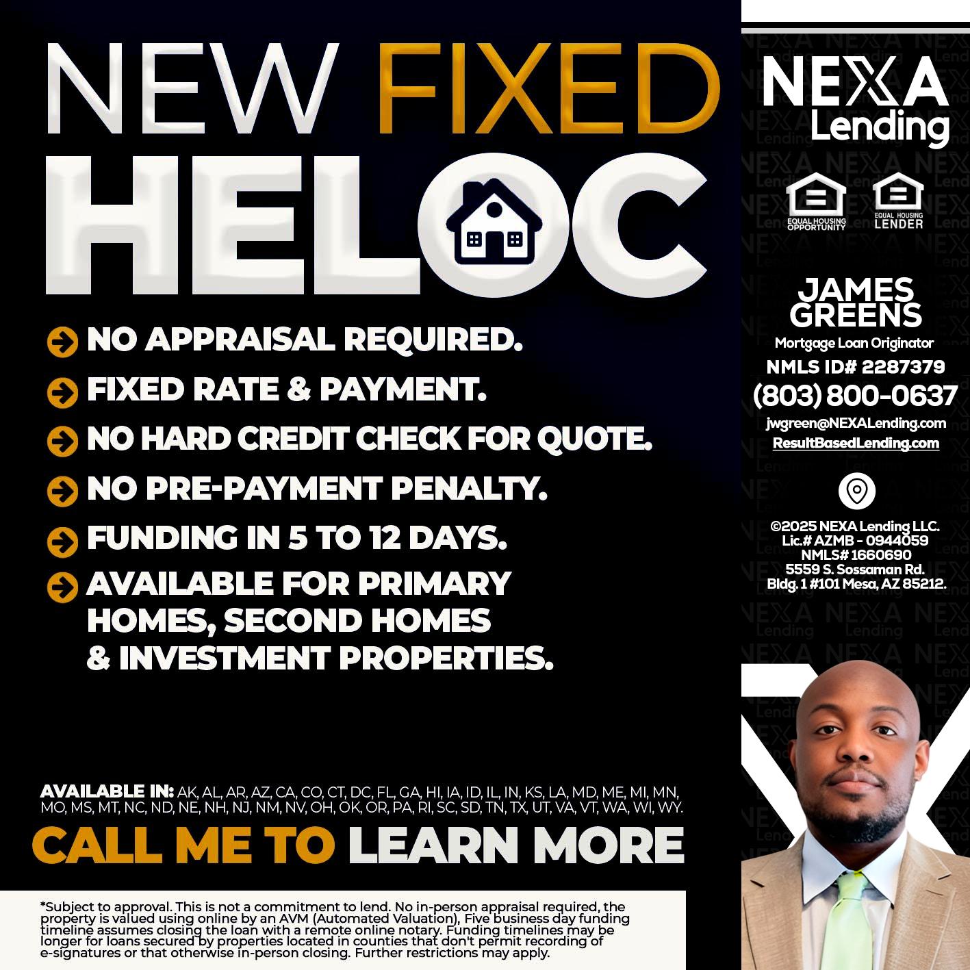 HELOC - James Green -Mortgage Loan Originator